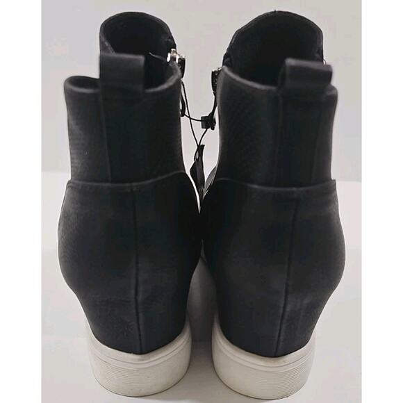 Journee Collection~Woman Size 12M~Pennelope Wide Width Double Zip Wedge Sneakers - Picture 3 of 13